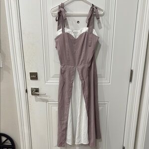 Purple Pink Sleeveless Sundress with Sweetheart Neckline